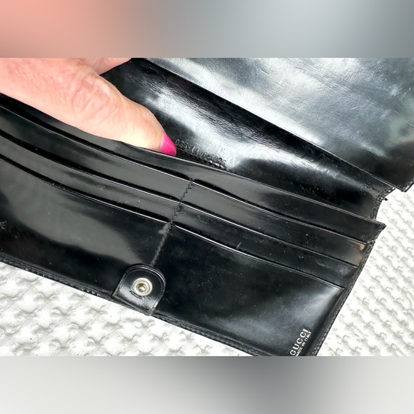 ❌SOLD🖤Vintage Gucci Patent Leather Bifold Long Wallet - Picture 12 of 15